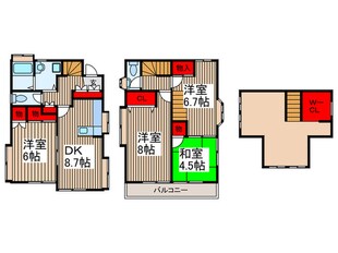 堀の内1丁目開成高校裏戸建賃貸2の物件間取画像